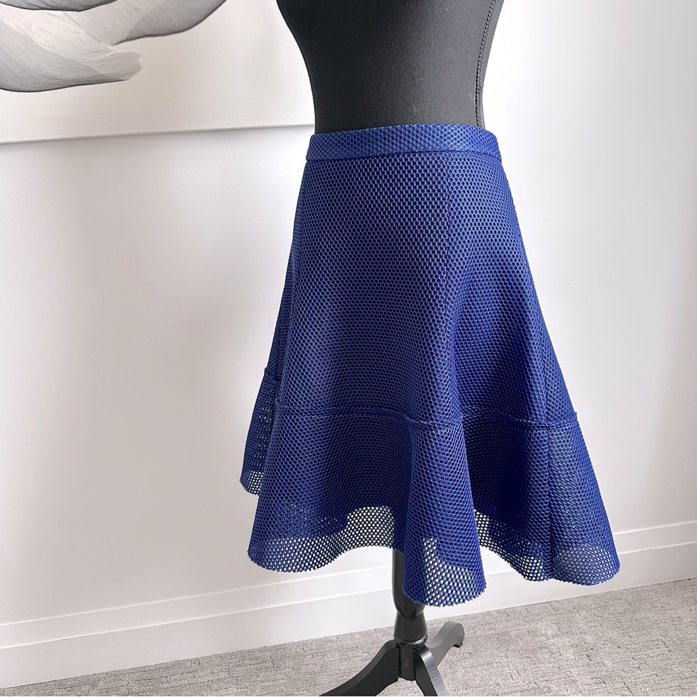 Sz 6 PINK TARTAN Mesh Net A-Line Skirt in Royal Blue